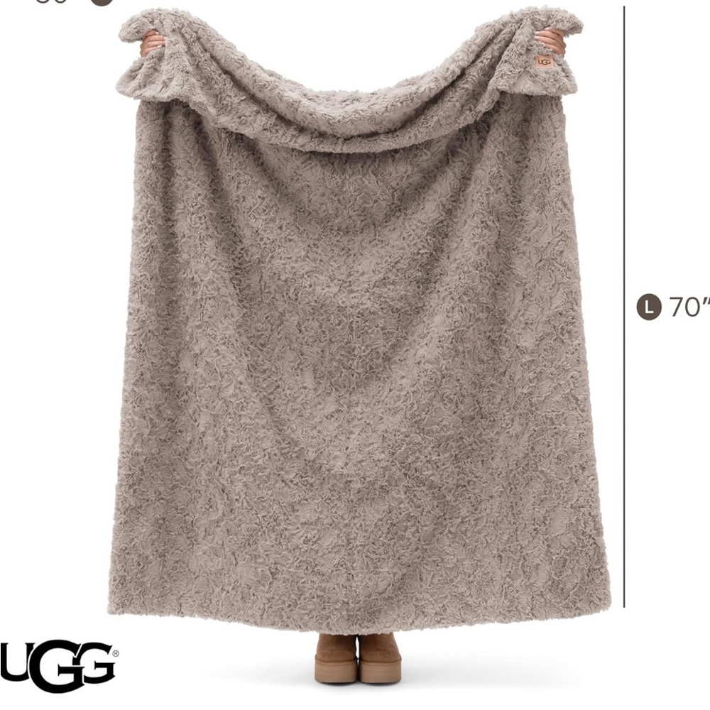 UGG Cozy Faux Fur Throw Blanket - Picture 2 of 4